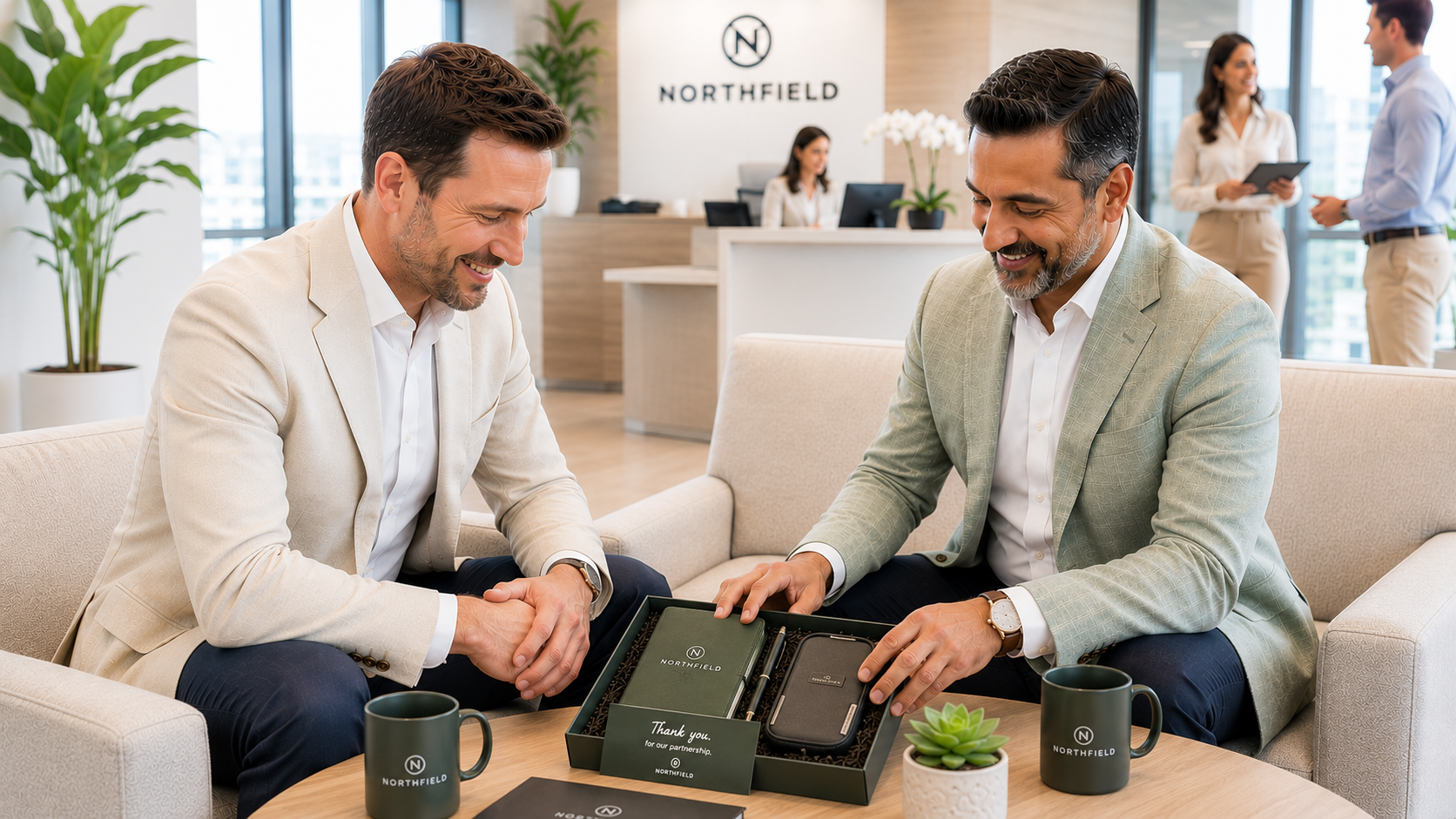 Employee being recognized by teammates in a workplace milestone moment